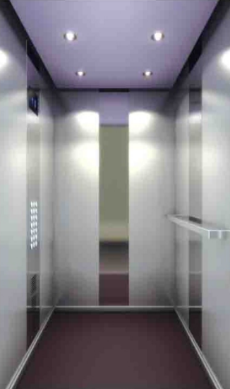 Stainless steel elevator cabin with mirror finish by Arkown